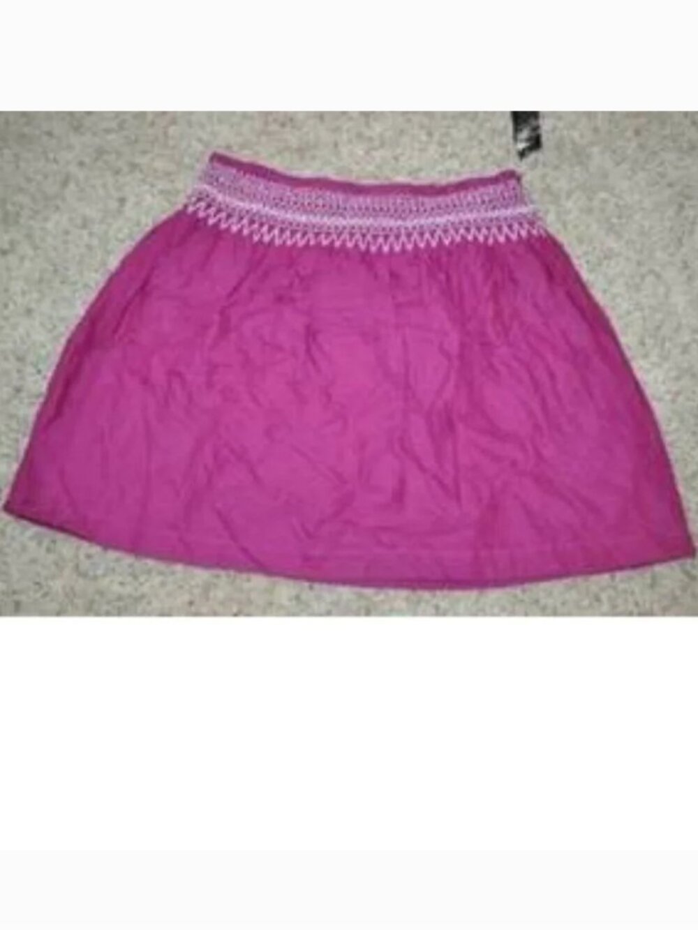 Axcess Skirt Womens 12 Pink White Embroidery Elastic Waist Lined Lightweight
